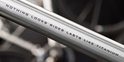 Titanium bike fame raw finish