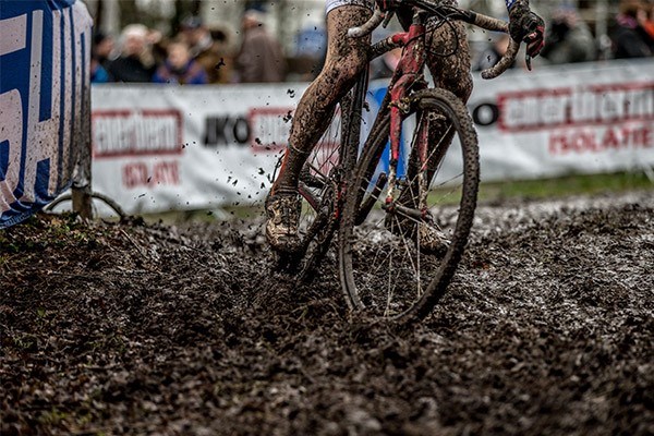 Muddy cyclocross bike race