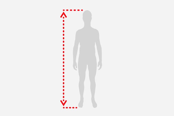 Graphic showing how to measure your height