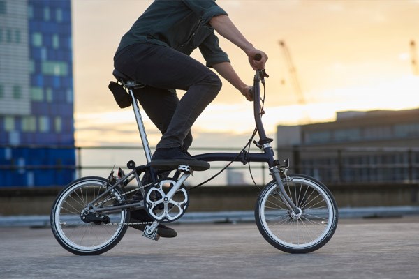 riding a brompton folding bike