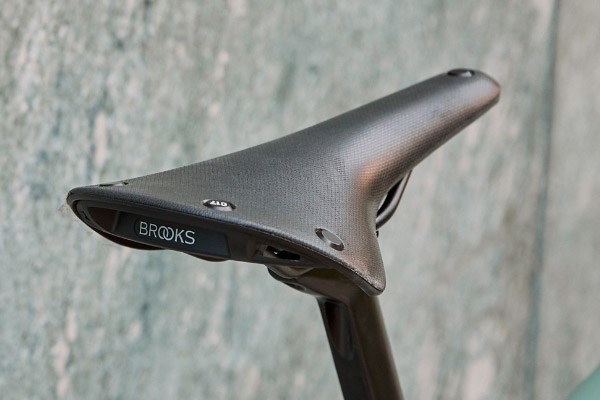 A Brooks leather-covered saddle