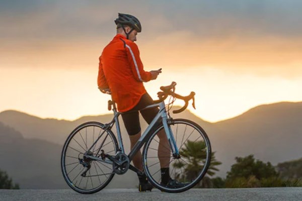 sunset cyclist