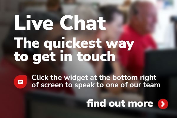 The quickest way to get in touch - Live Chat