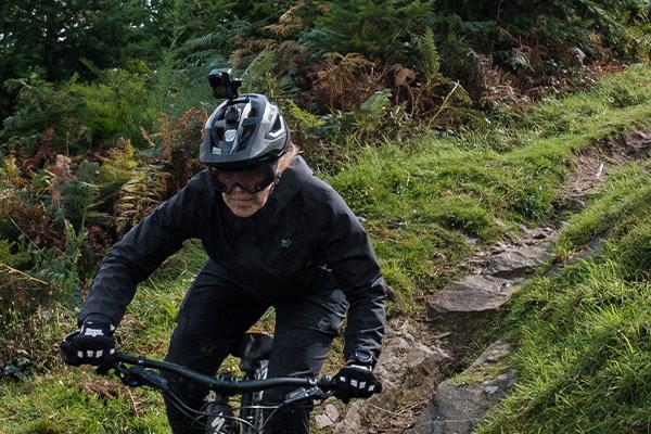 MTB helmet with go pro on helmet