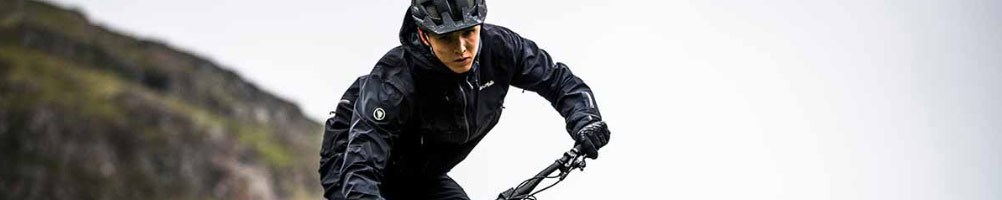 Mountain biker wearing jacket