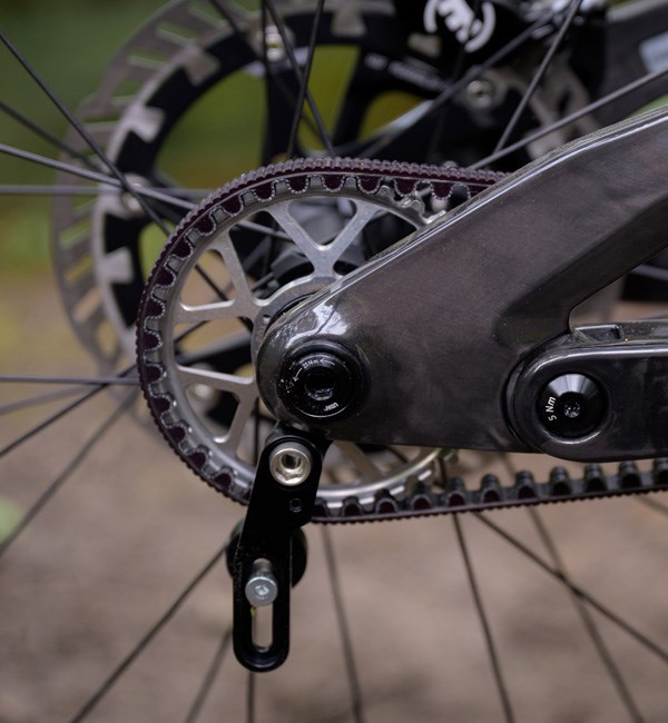 Detail of Gates belt and Pinion MGU on Haibike AllMTN CF 11