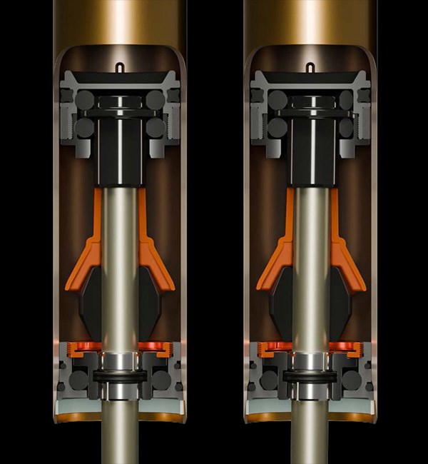 FOx Podium Fork Glidecore airspring cutaway detail