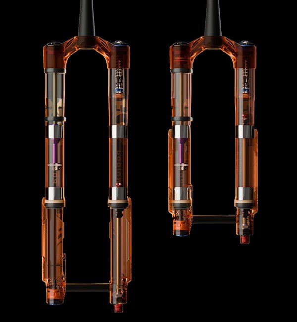 Fox Podium Fork cutaway showing buhing overlap