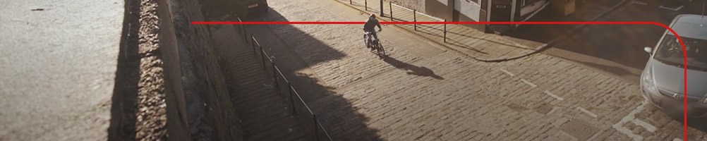 Riding up a steep hill on a  Raleigh e bike