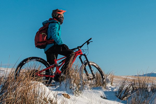 Specialized Levo rider in the snow