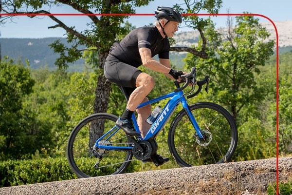 Climbing on a electric road bike