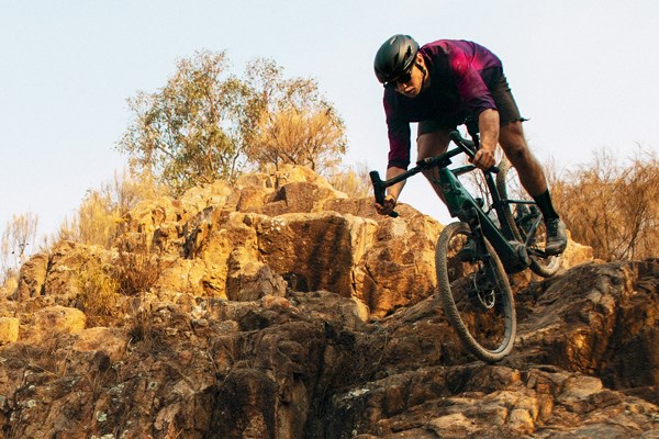 riding a cannondale e gravel bike