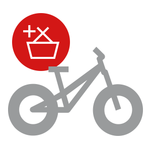 A bicycle icon with "add to basket" icon