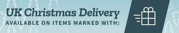 UK Christmas delivery available on all items marked with the gift icon