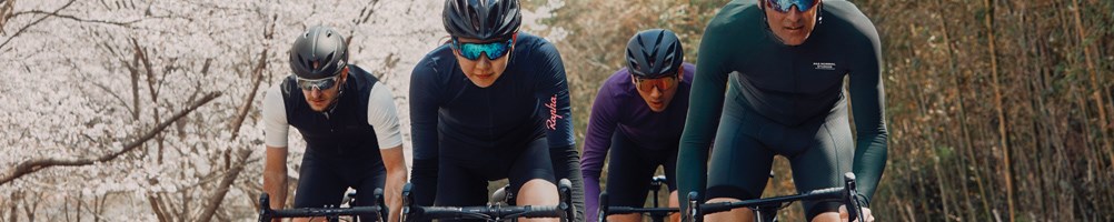 four cyclists riding road bikesT