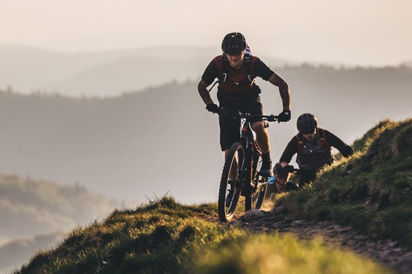 E bike riders in the mountains