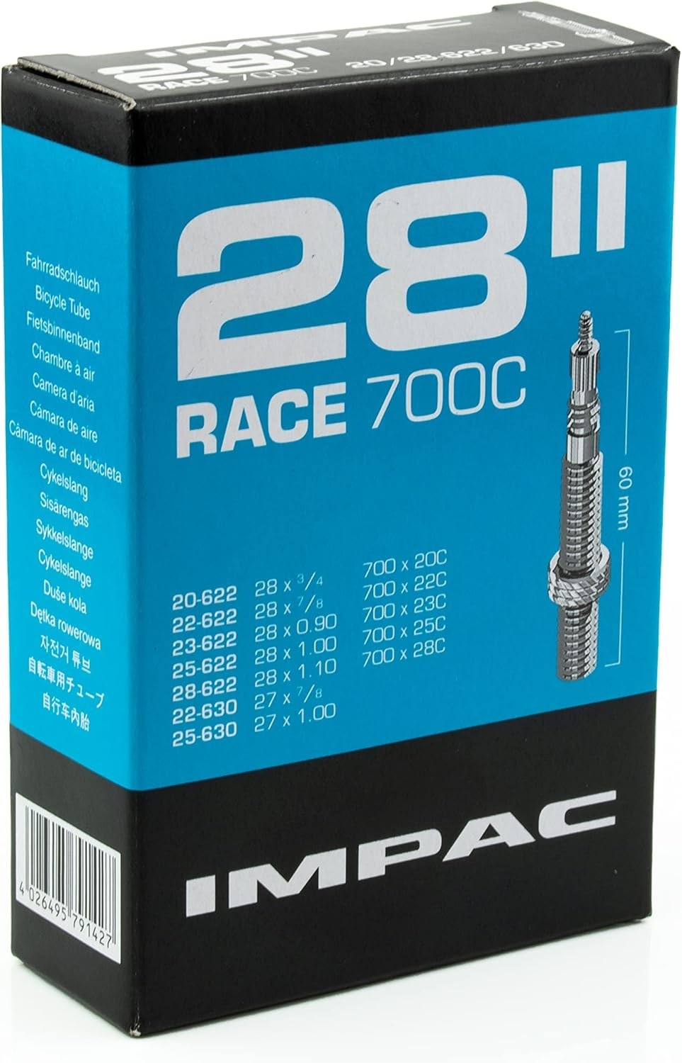 Impac SV28 28"/700C Race Long 60mm Inner Tube Presta Valve product image