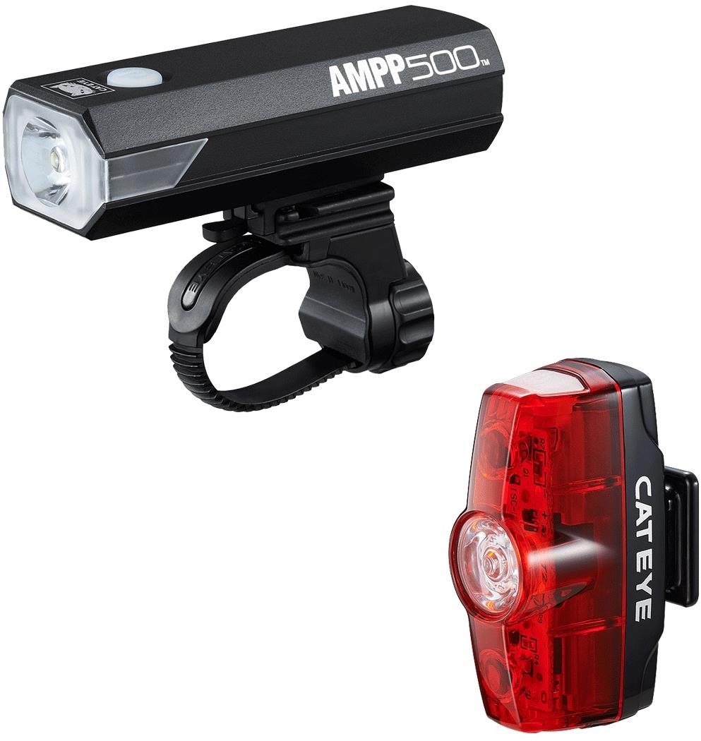 Cateye AMPP 500 & Rapid Mini Front & Rear USB Rechargeable Light Set product image