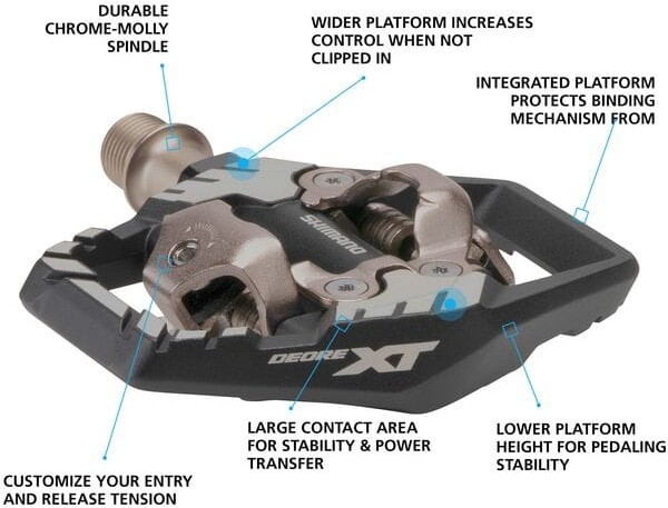 XT M8120 Trail Wide SPD Pedals image 2
