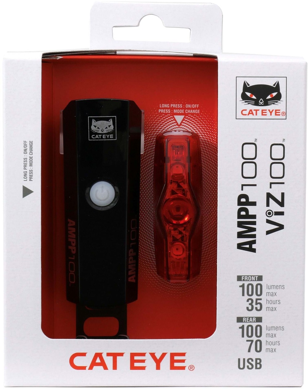 AMPP 100 & ViZ 100 Bike Light Set image 1