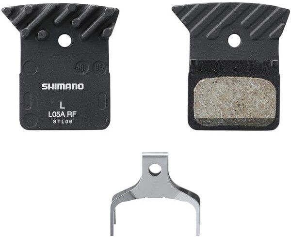 L05A-RF Disc Pads and Spring, Alloy Backed with Cooling Fins, Resin image 1