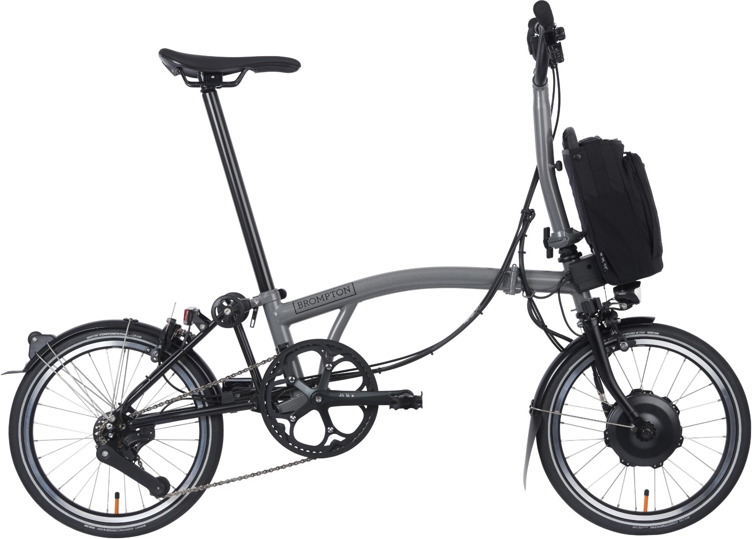 Brompton Electric P Line Urban - Mid Bar - Storm Grey 2023 - Electric Folding Bike product image