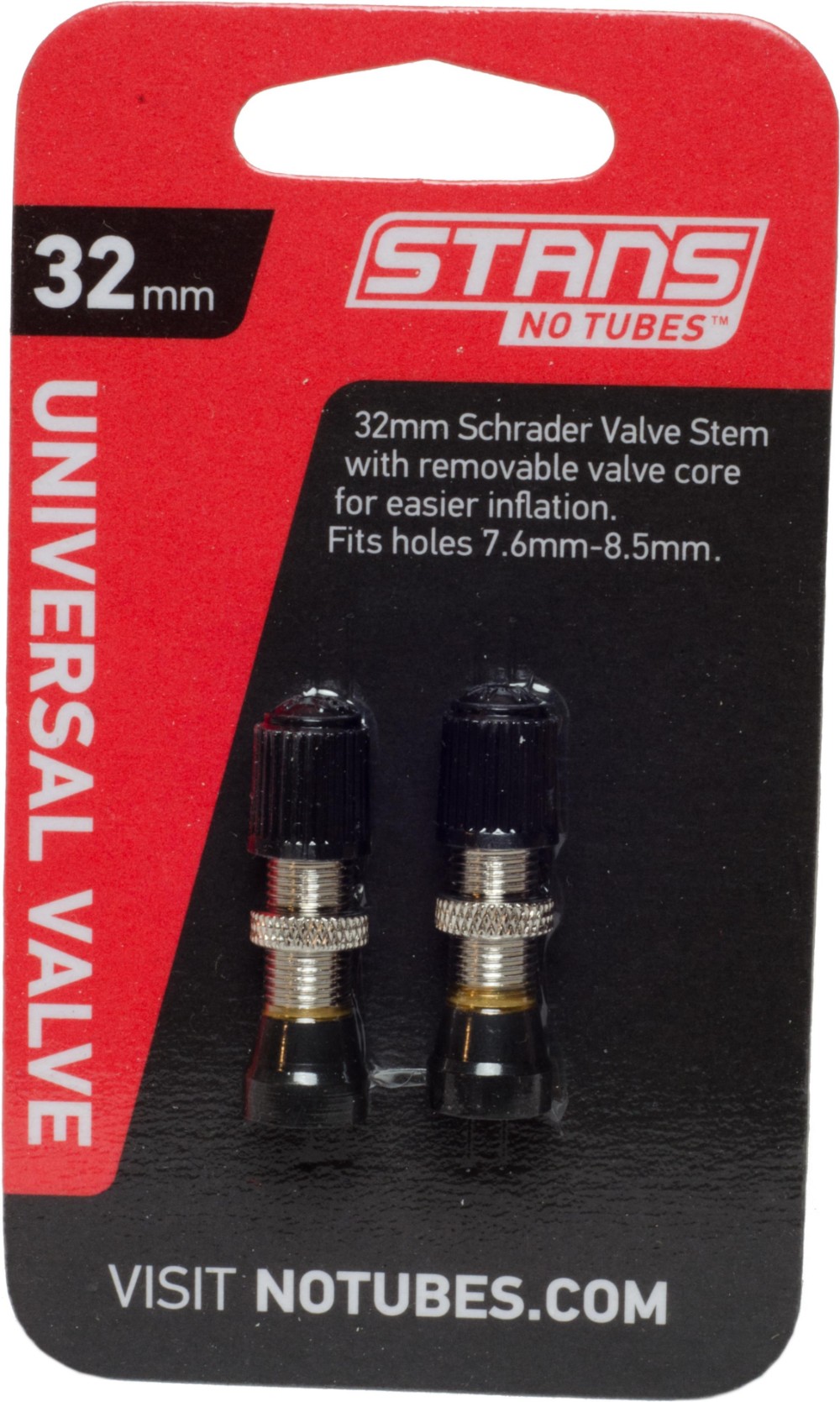 Universal 32mm Schrader Valve 10mm Base Pair image 1