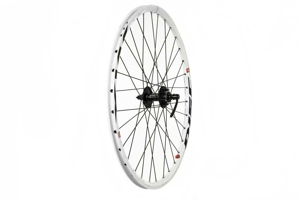 Tru-Build 26" Front MTB Wheel Double Wall Mach1 MX26 Rim With CNC Sidewalls 36H QR Hub product image