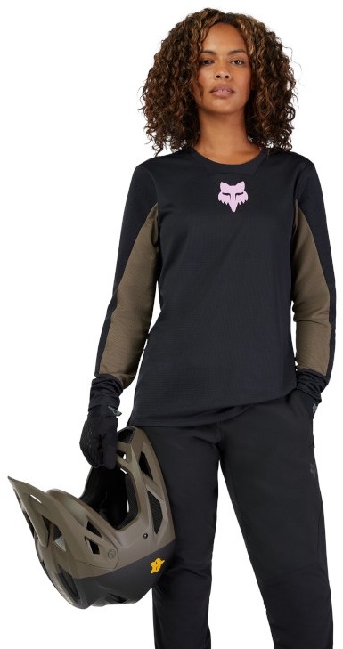 Defend Park Womens Long Sleeve MTB Cycling Jersey image 2