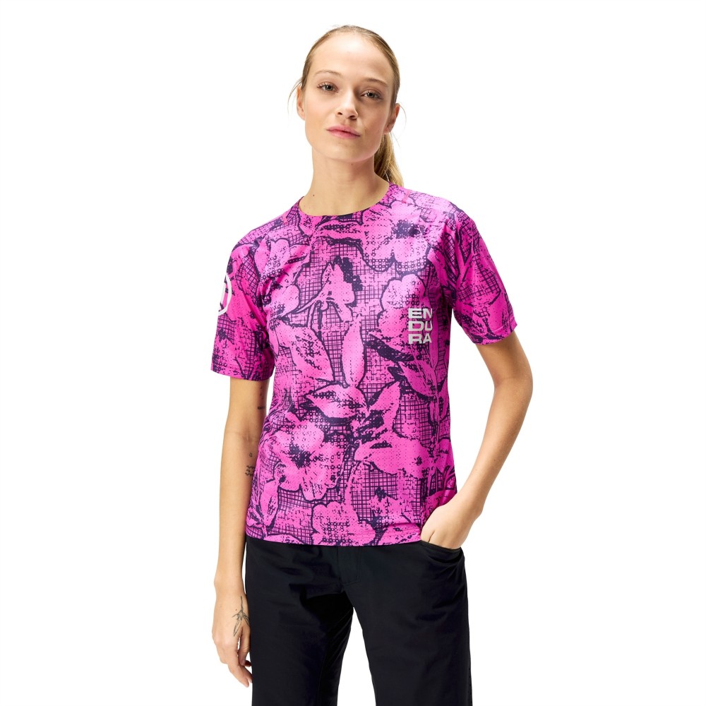 Grid Floral Womens Ltd Short Sleeve Tee image 2