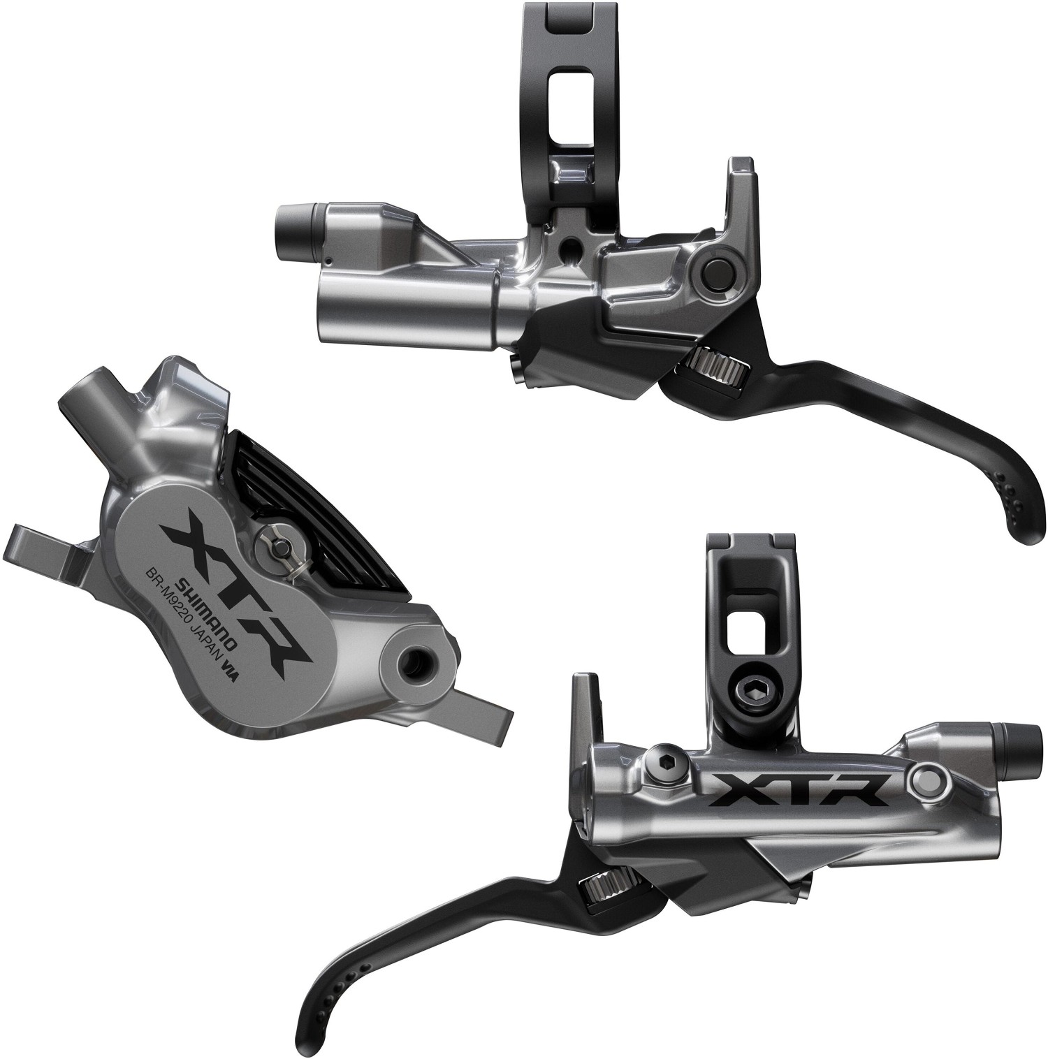 Shimano BR-M9220/BL-M9220 XTR 4 Pot Bled Brake Levers and Callipers Set ...