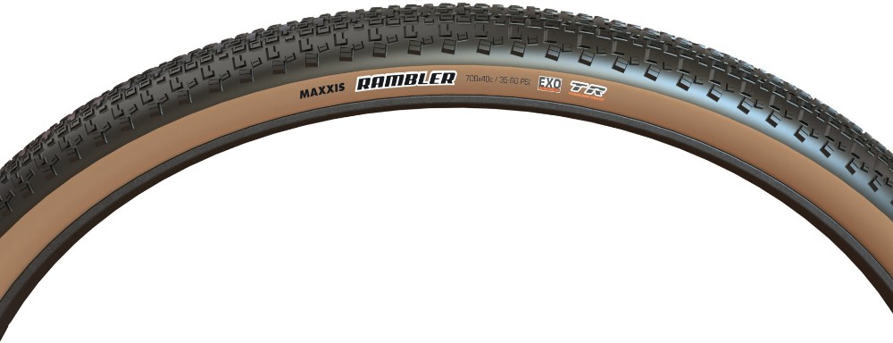 Rambler Folding 120tpi Hyprx/Exo/Tubeless Ready Tan Wall 700c Gravel Bike Tyre image 1
