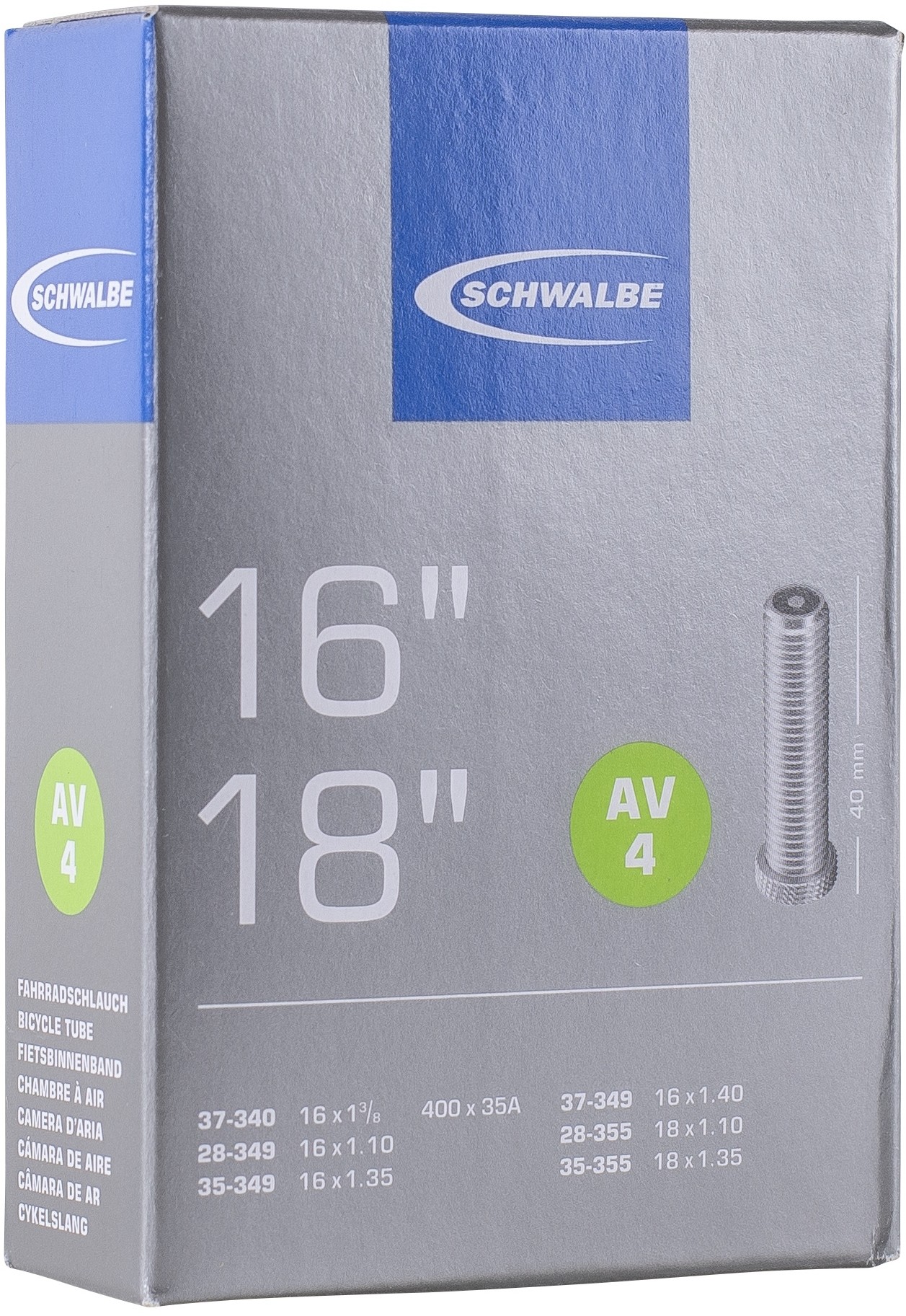 Schwalbe AV4 16/18" Inner Tube Schrader Valve product image