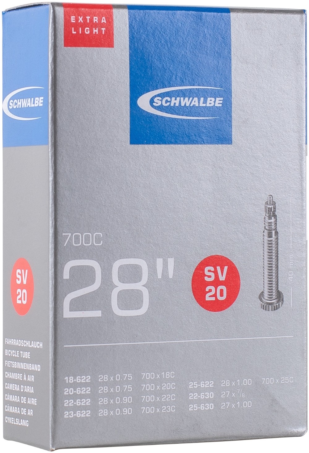 SV20 Extra Light 28"/700c Inner Tube Presta Valve image 0