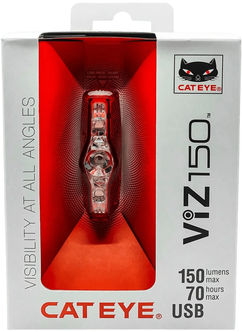 VIZ 150 Lumens USB Rechargeable Rear Bike Light image 1