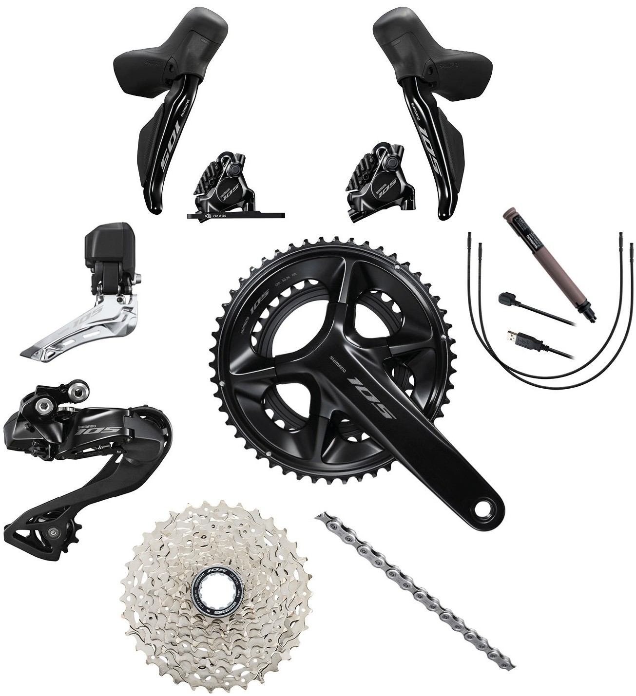 Shimano 105 R7150 Di2 Drivetrain Set - Out of Stock | Tredz Bikes