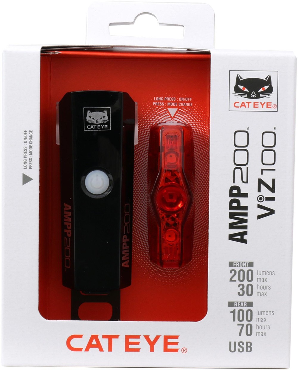 AMPP 200 Lumens & VIZ 100 Lumens USB Rechargeable Light Set image 1