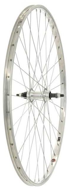 Tru-Build 700c Rear Wheel Alloy Rim Silver Screw-on Alloy Nutted Hub product image