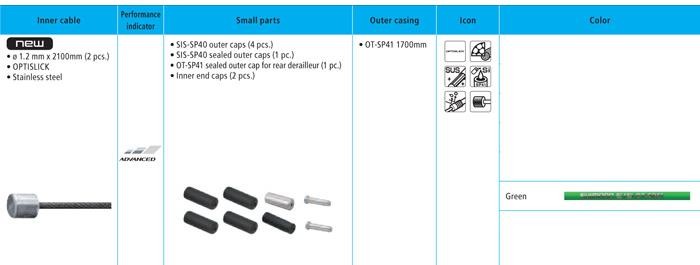 Shimano Ultegra 6800 Road Gear Cable Set Polymer Coated Inners product image