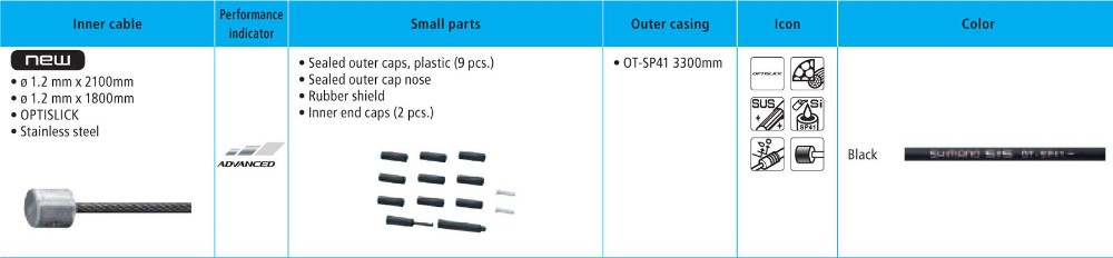 Xt M8000 Mtb Gear Cable Set - Optislick Coated Inners image 1